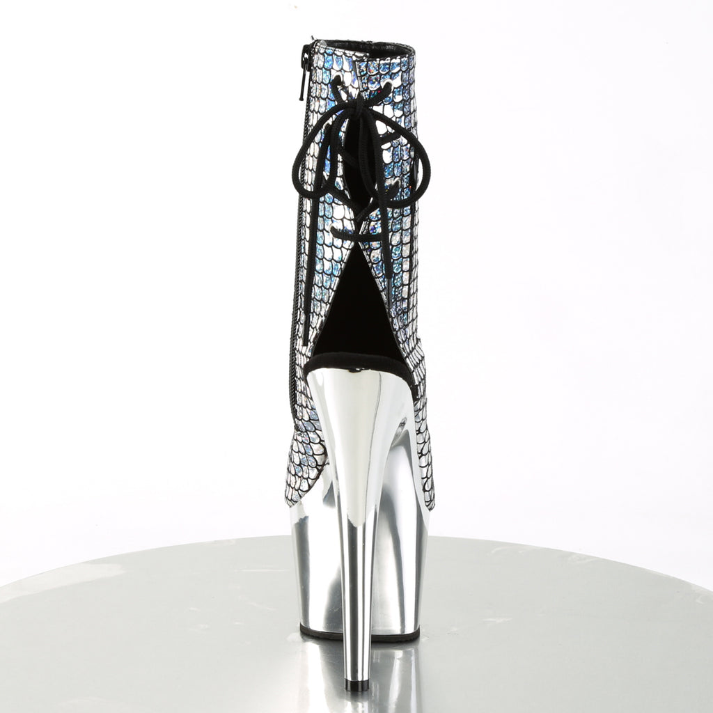 ADORE-1018MSC - Silver Hologram/Silver Chrome Boots