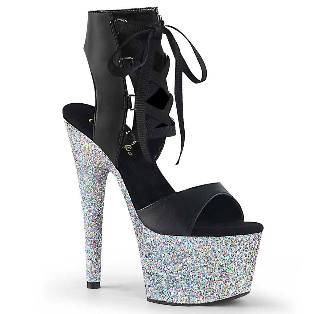 ADORE-700-14LG-Blk Faux Leather/Slv Multi Glitter