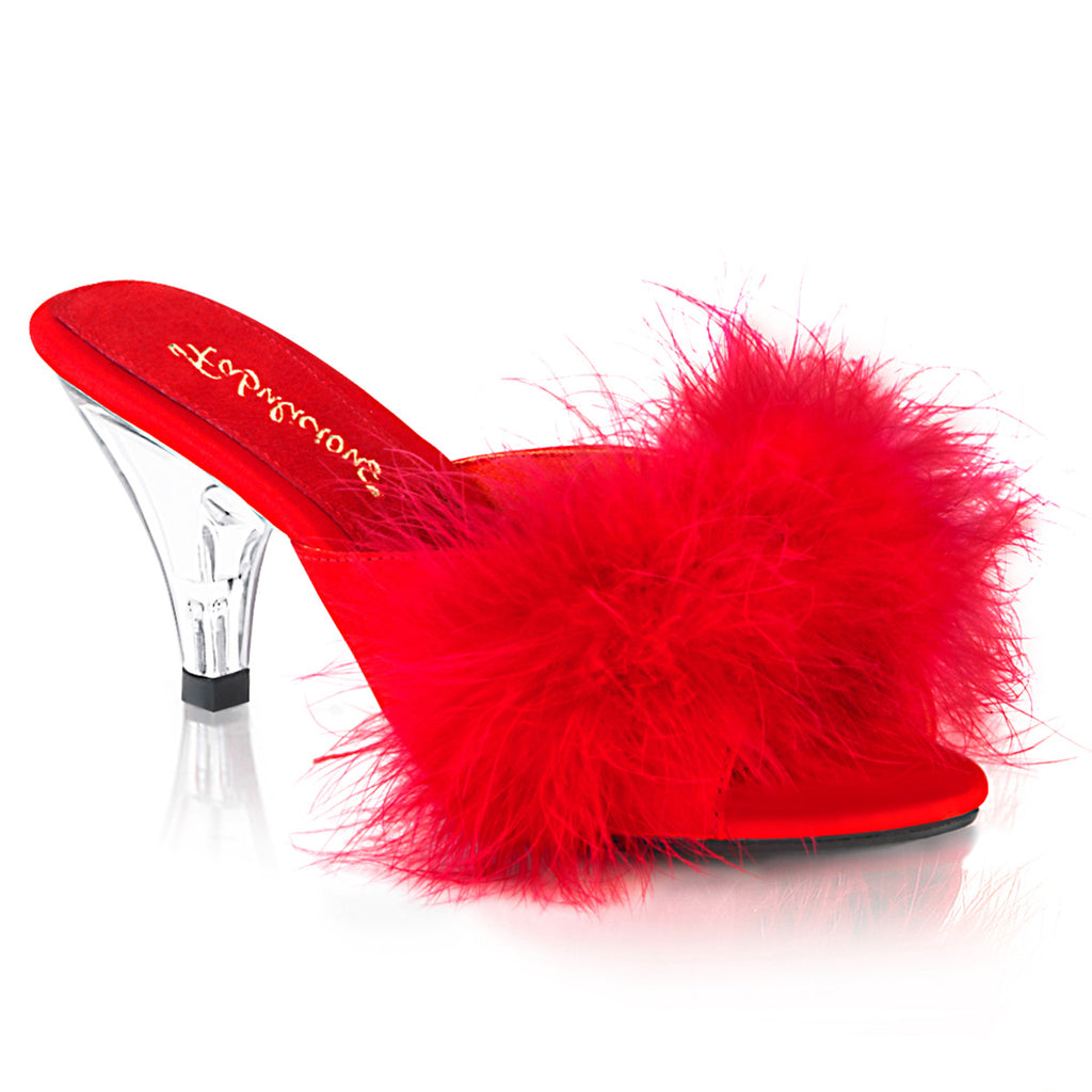 BELLE-301F - Red Pu-Fur/Clr