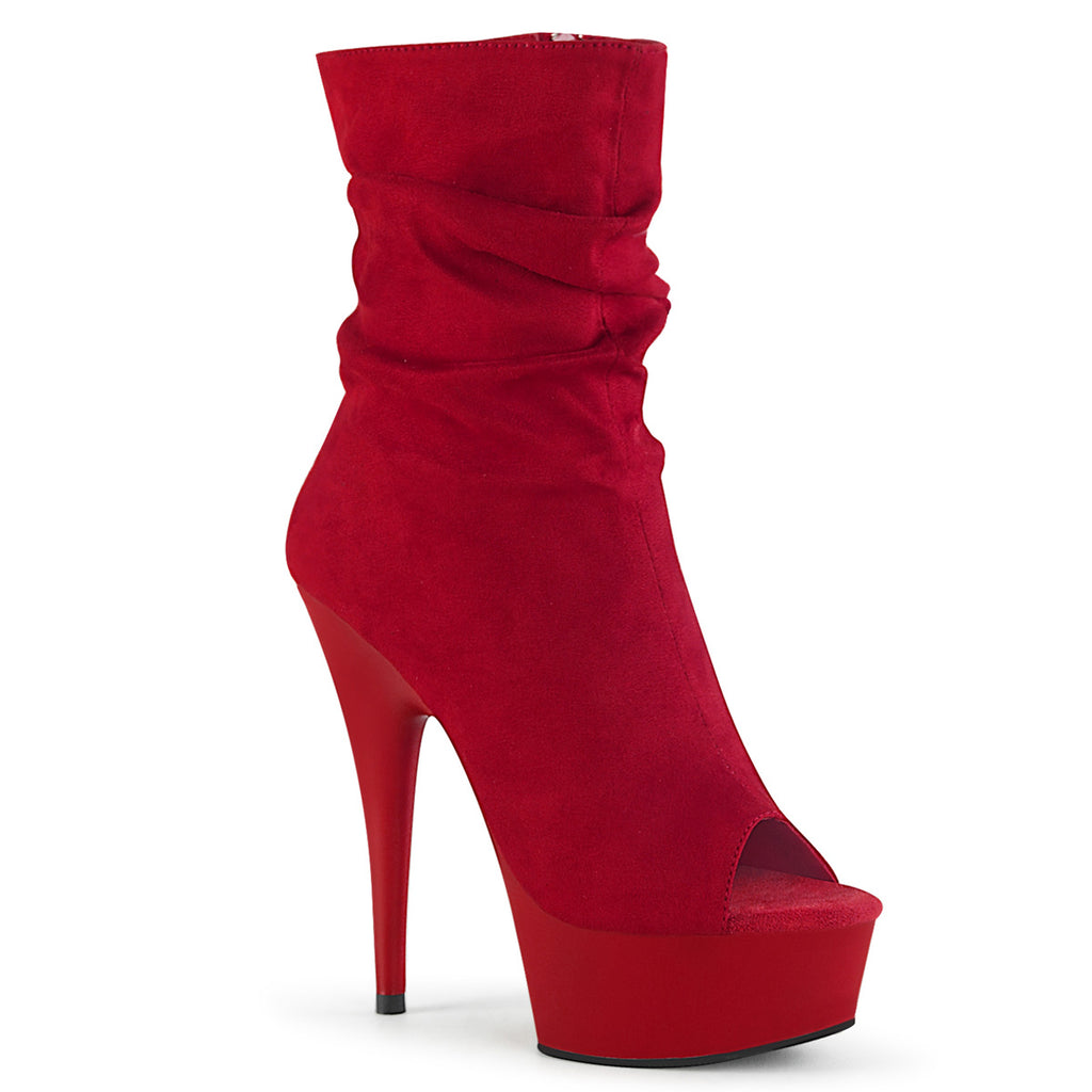 DELIGHT-1031 - Red Faux Suede/Red Matte