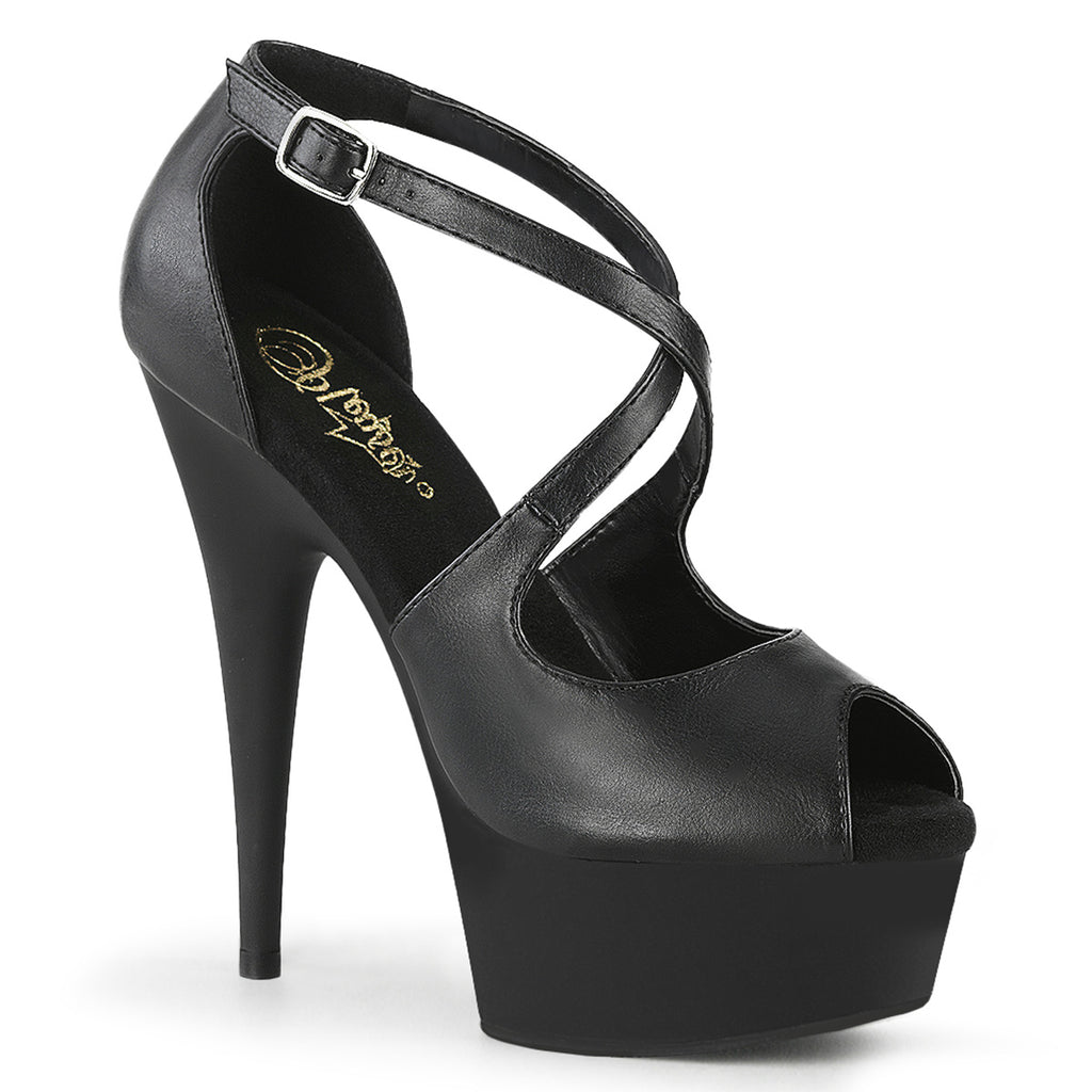 DELIGHT-621 - Blk Faux Leather/Blk Matte