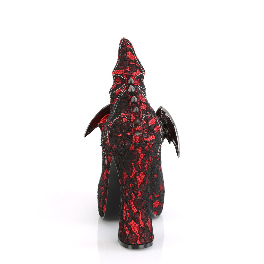 DEMON-18 - Red Satin-Black Lace