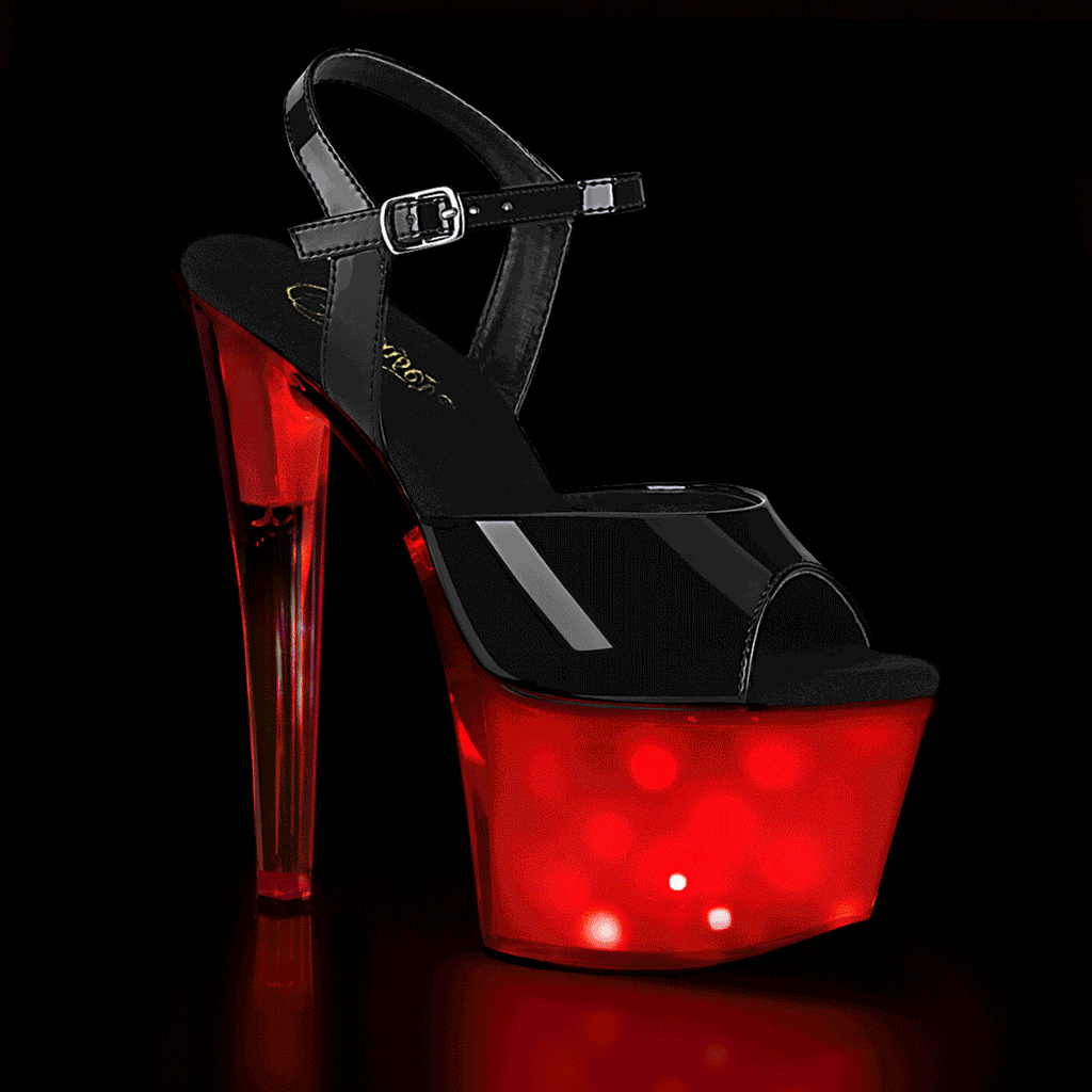 PLEASER Discolite-709 Multi-Coloured LED Light-Up Patterns Club Dancer 7" Heels - A Shoe Addiction