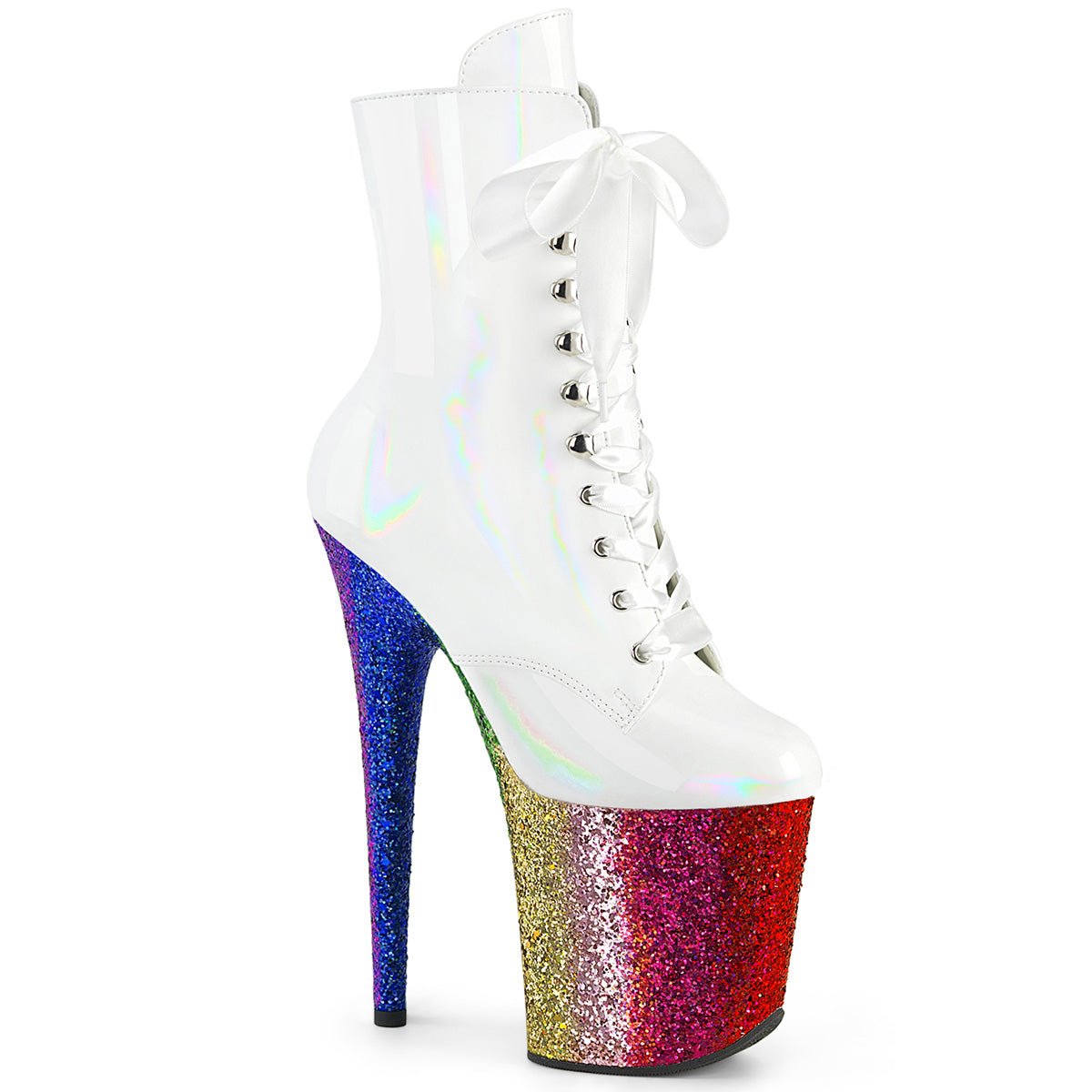 FLAMINGO-1020HG - Wht Holo Pat/Rainbow Glitter