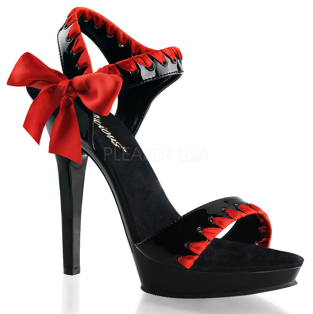 IN STOCK / SALE - FABULICIOUS Lip-115 Black Red Bow Party Dress Heels AU Size 5 - A Shoe Addiction