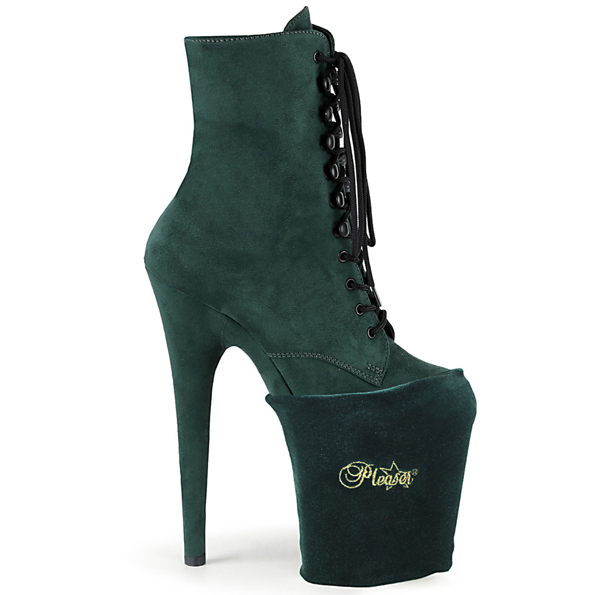 PLEASER Platform Shoe Protector - Emerald Green Velvet