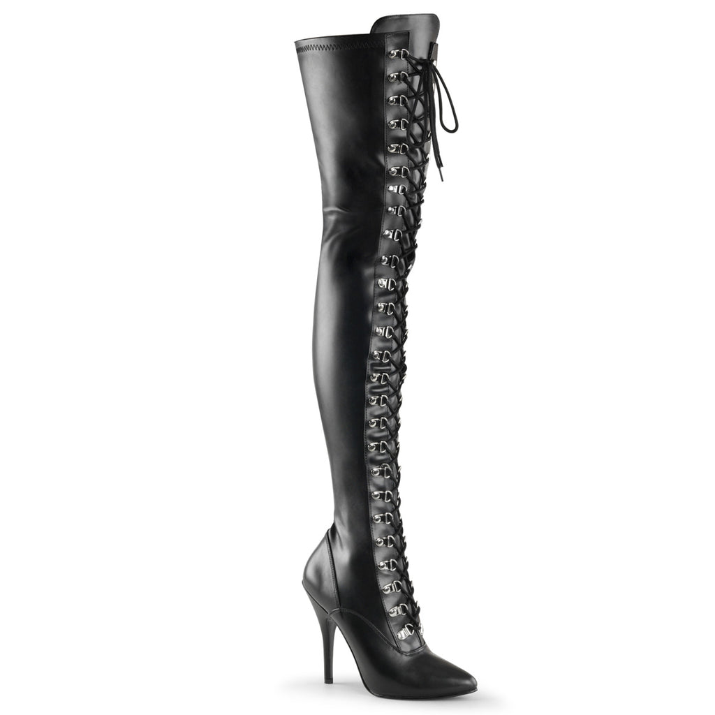 SEDUCE-3024 - Blk Str Faux Leather