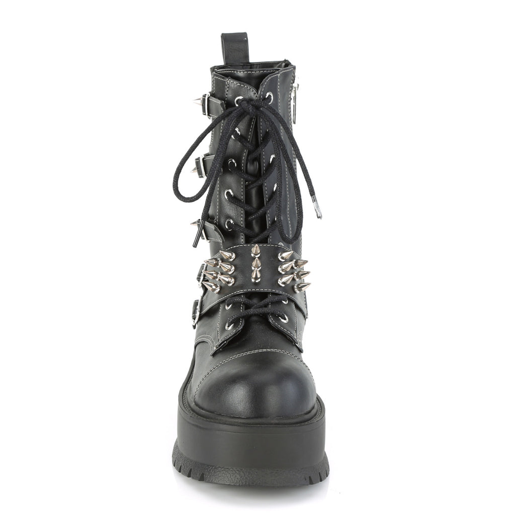 SLACKER-165 - Black Vegan Leather Boots