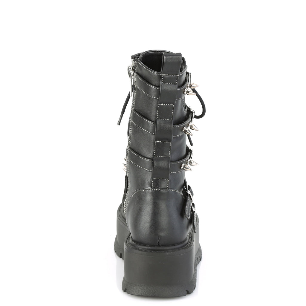 SLACKER-165 - Black Vegan Leather Boots