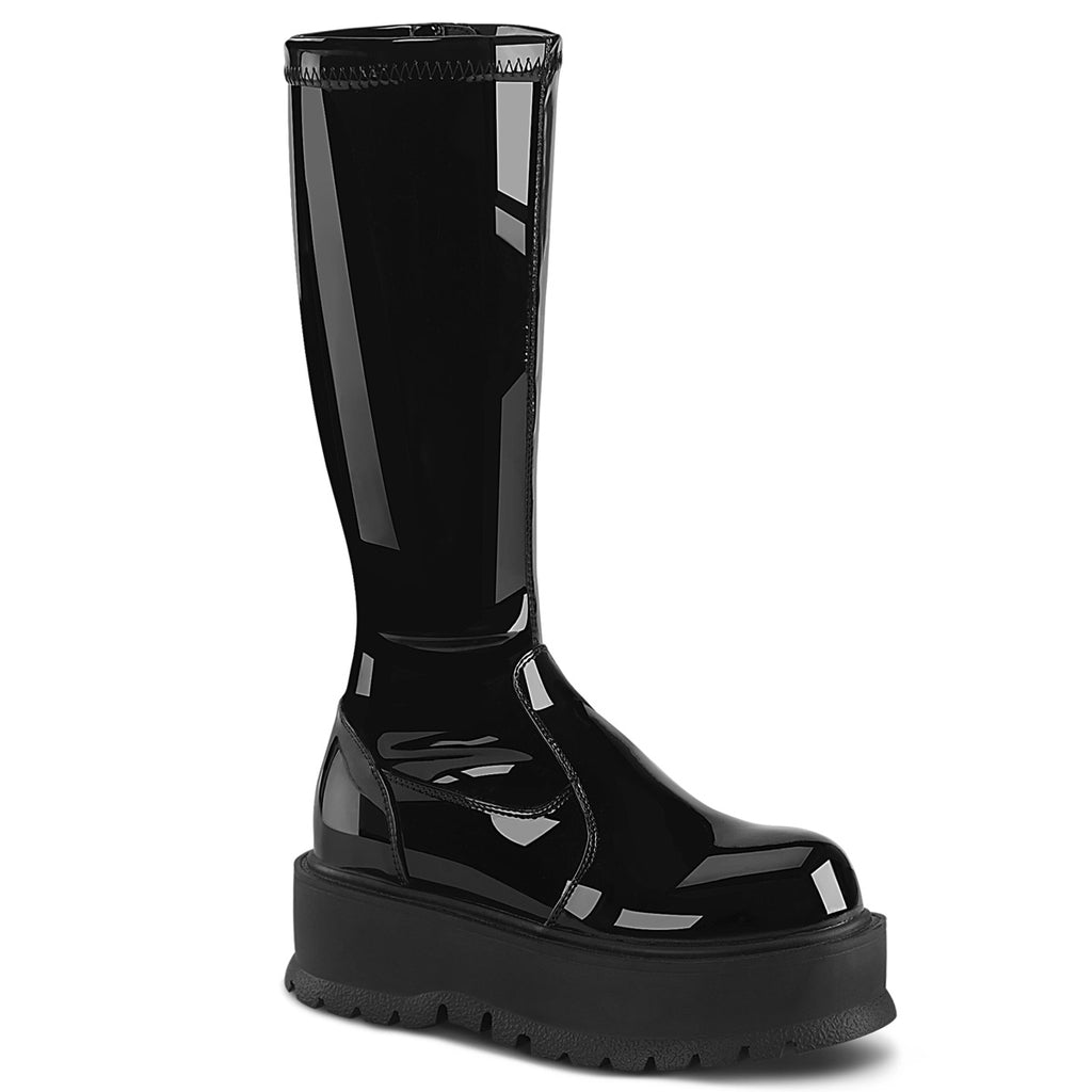 SLACKER-200 - Black Patent Boots