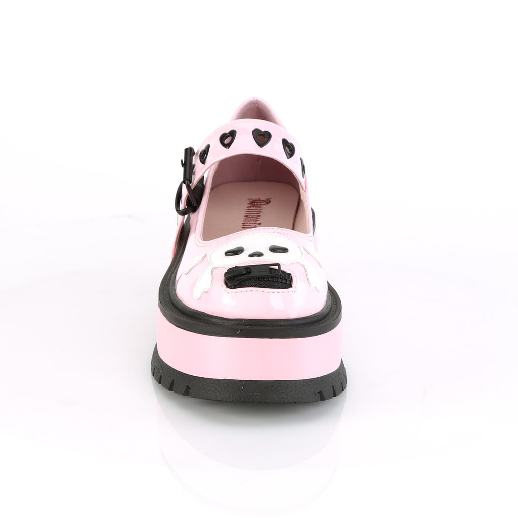 SLACKER-27 - Baby Pink Hologram Mary Janes