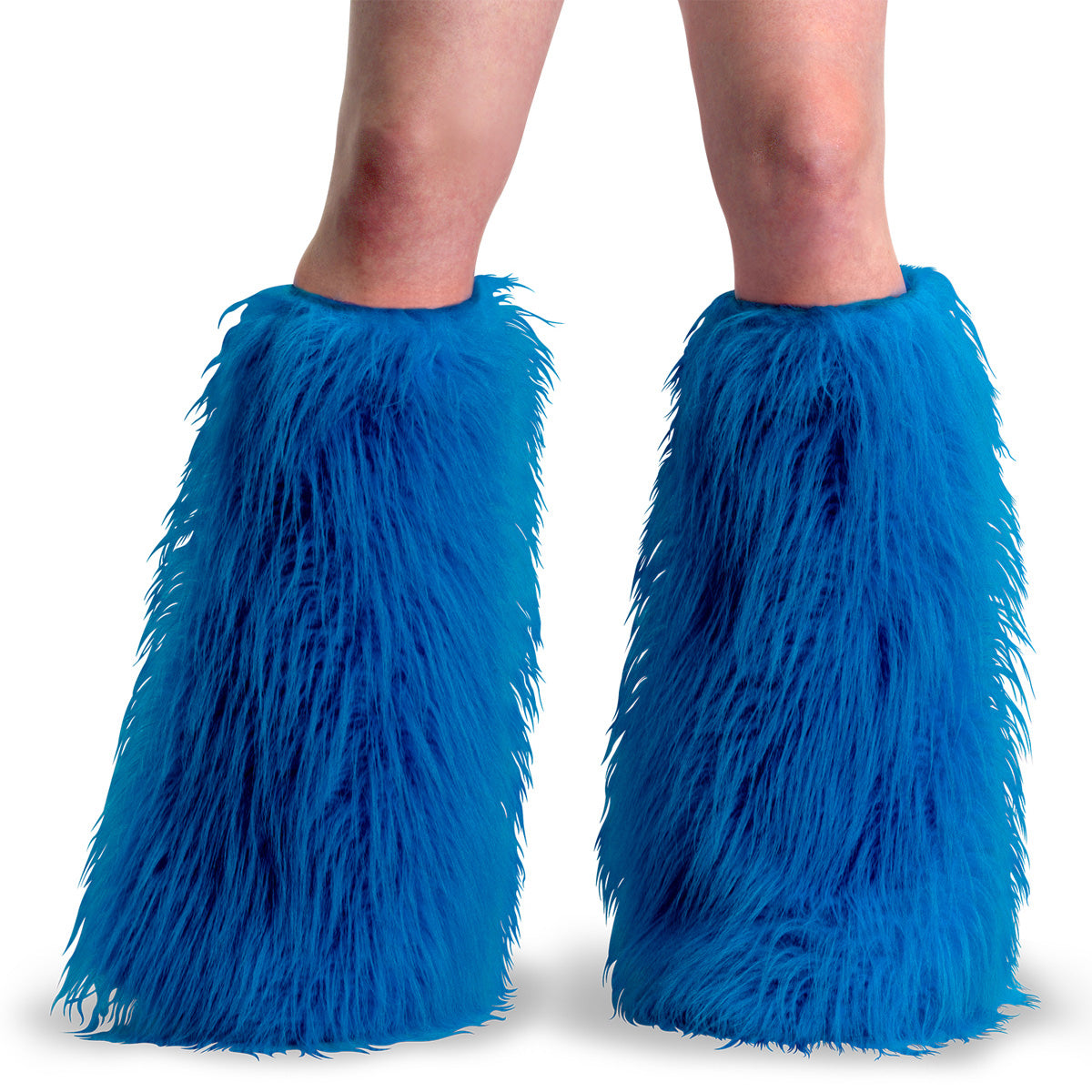 Demonia YETI-08 - Blue Faux Fur Boot Sleeve