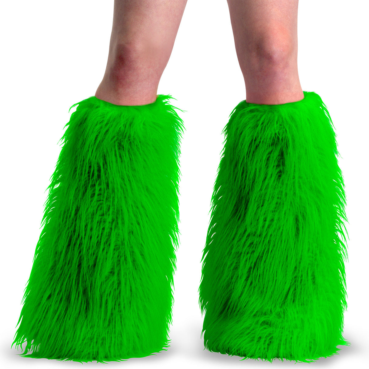 Demonia YETI-08 - Neon Green Faux Fur Boot Sleeve
