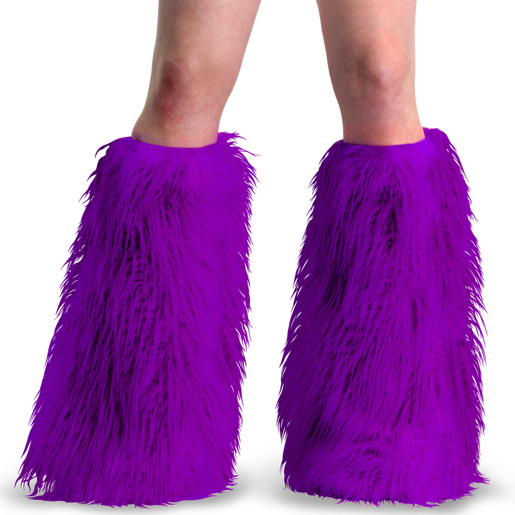 Demonia YETI-08 - Purple Faux Fur Boot Sleeve