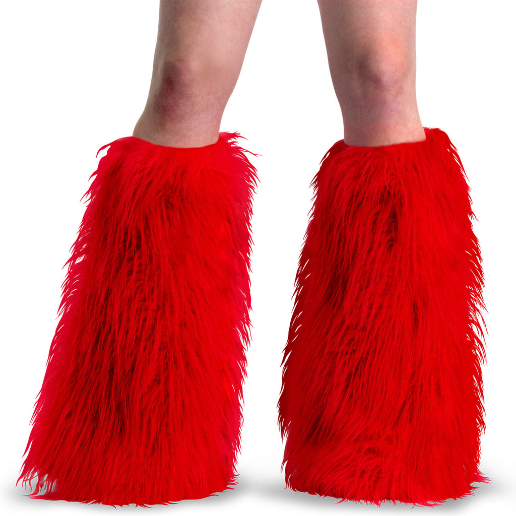 Demonia YETI-08 - Red Faux Fur Boot Sleeve